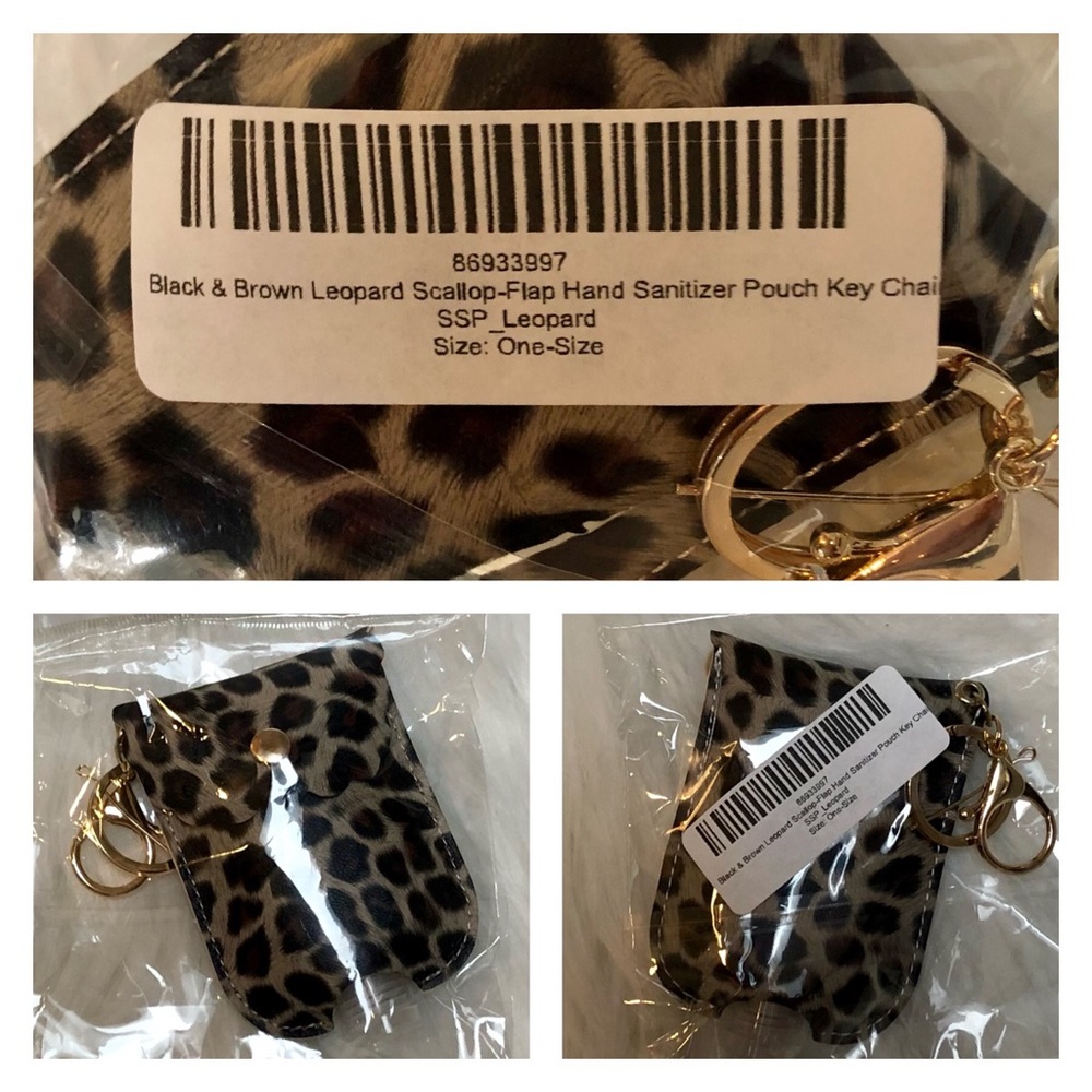 Leopard Print Hand Sanitizer Pouch Key Ring NIP - Picture 6 of 8